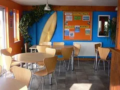 Reception area at Treyarnon Youth Hostel