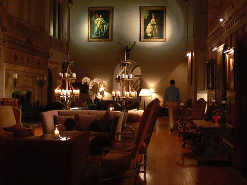 The Great Hall at Fawsley Hall by candle-light