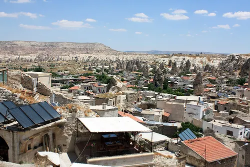 The town on Goreme in Cappadocia