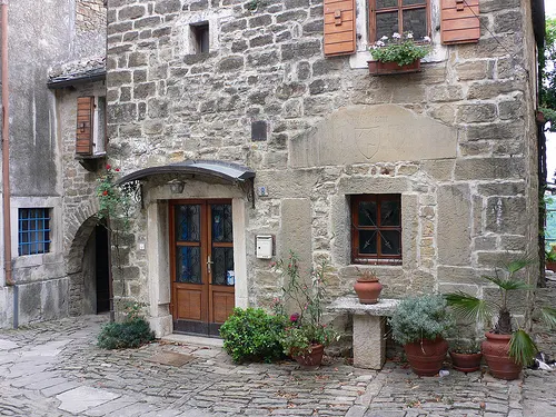 Old Houses at Grojnan in Istria, Croatia