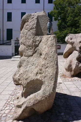 Sculptures at Piazza Satta in Nuoro, Sardinia