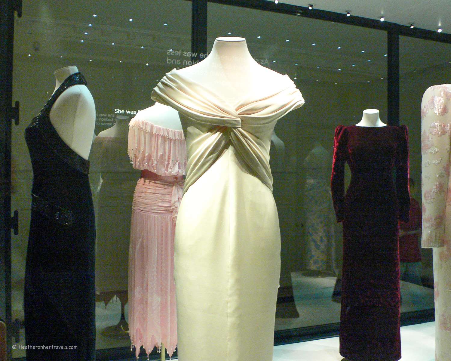 Princess Diana's dresses at Kensington Palace London © Heatheronhertravels.com