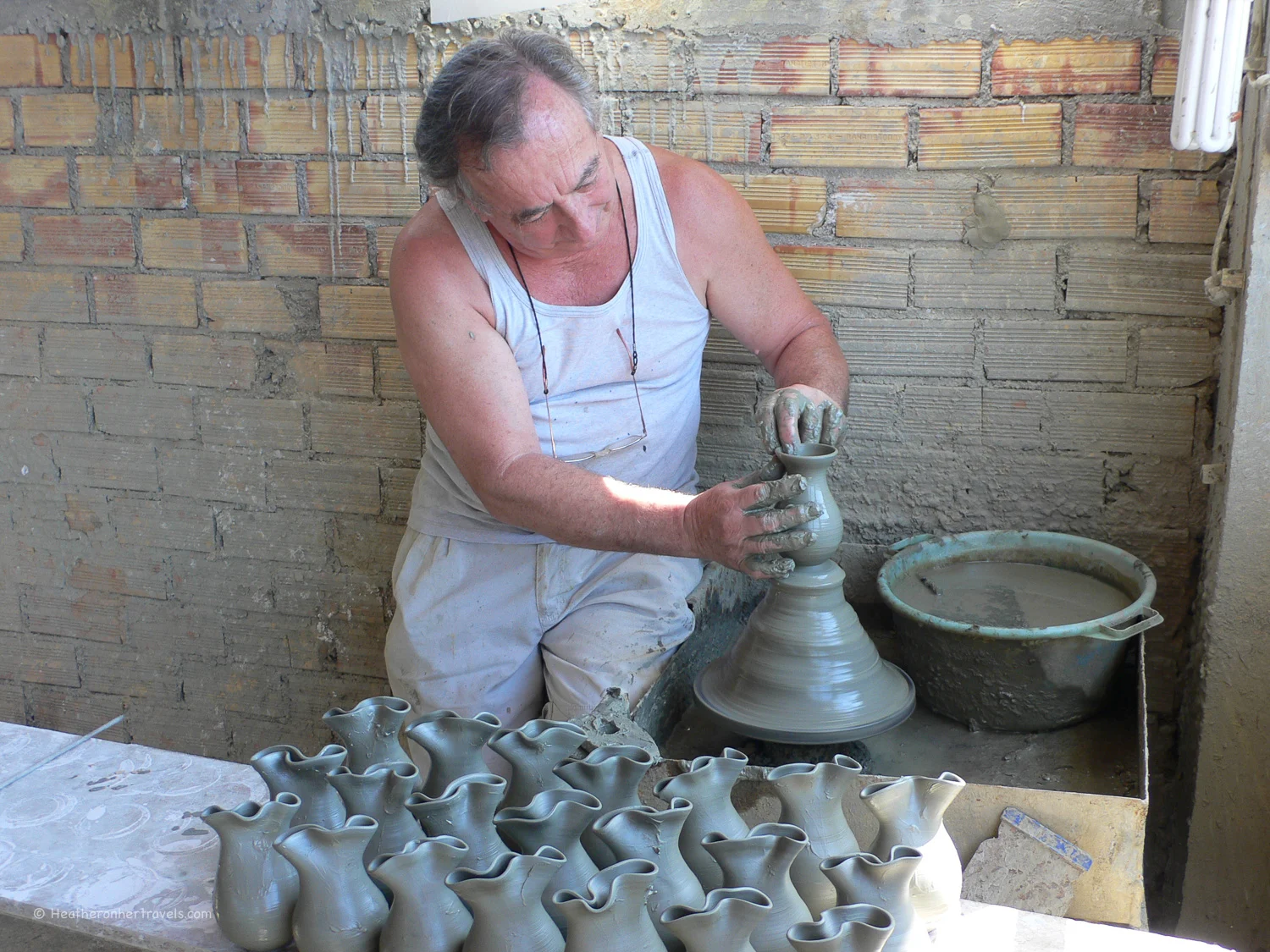 Sigouros Golemis at the Sigouros Pottery workshop in Zakynthos