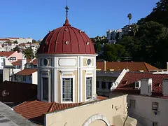 View of Church dome from Hotel Heritage Av. Liberdade in Lisbon