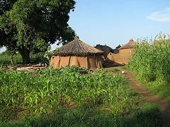 Village houses in Wiaga, Ghana