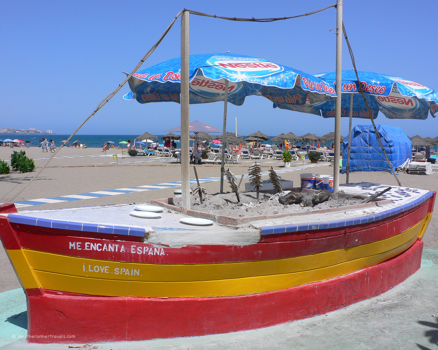 Seafood on Fuengirola beach Costa del Sol Spain © Heatheronhertravels.com