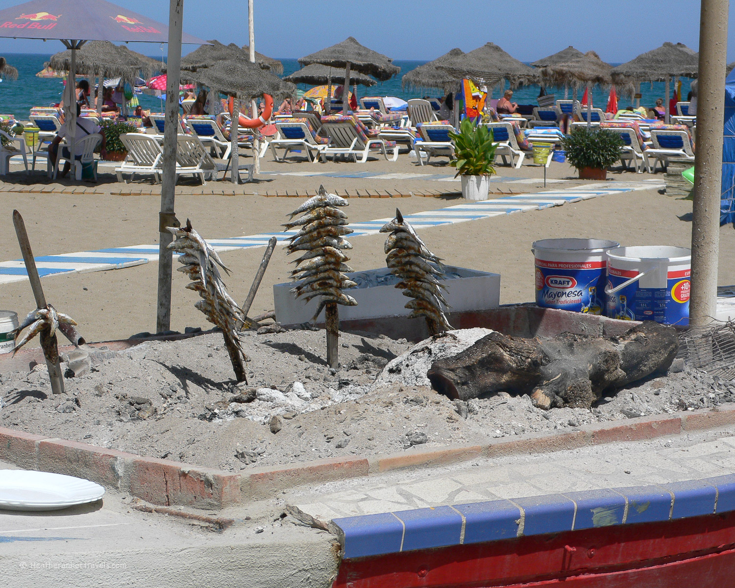 Seafood on Fuengirola beach Costa del Sol Spain © Heatheronhertravels.com