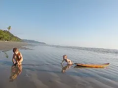 Kids enjoying the beach in Costa Rica