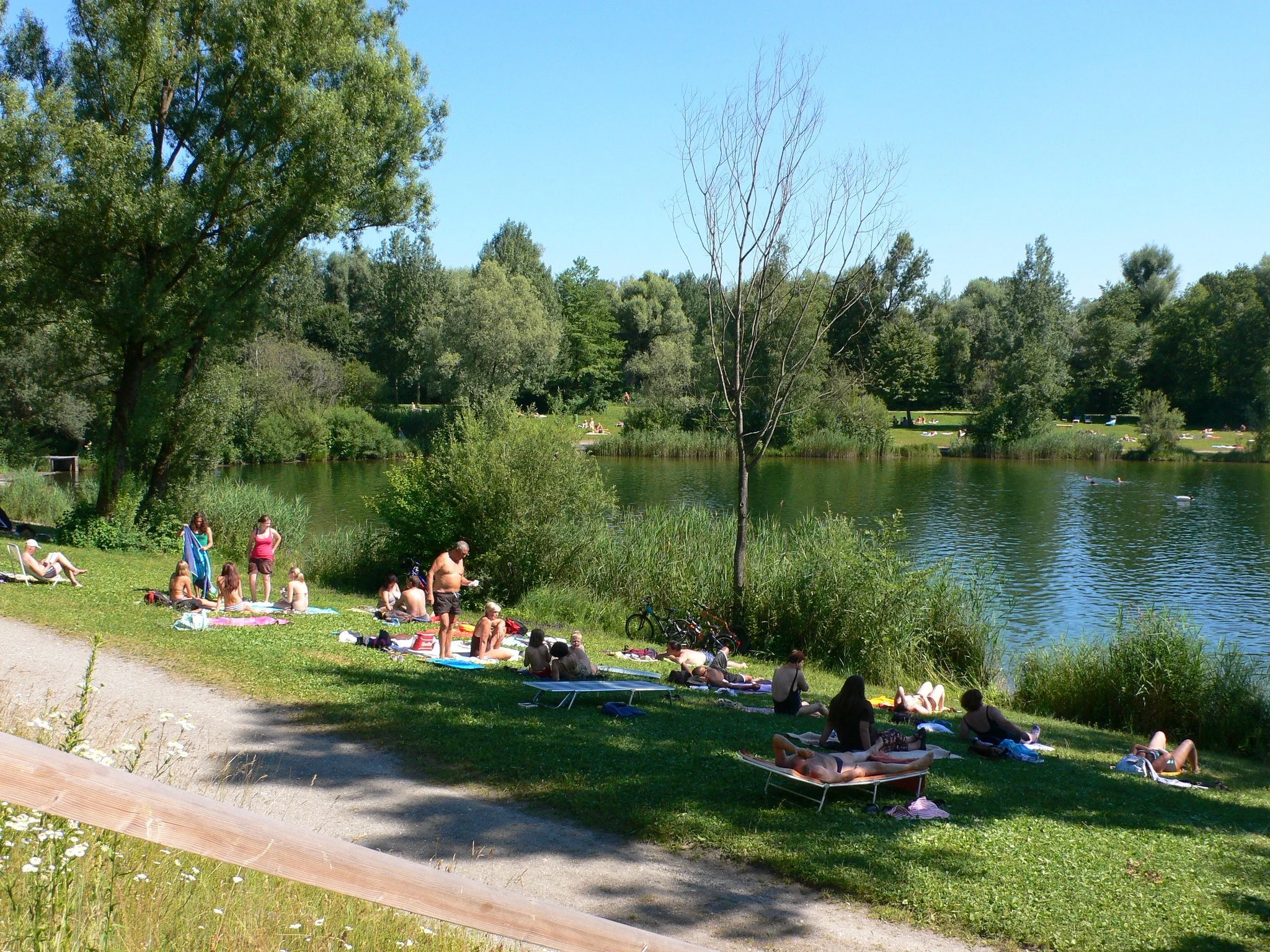 Swimming lake near Perach in Bavaria