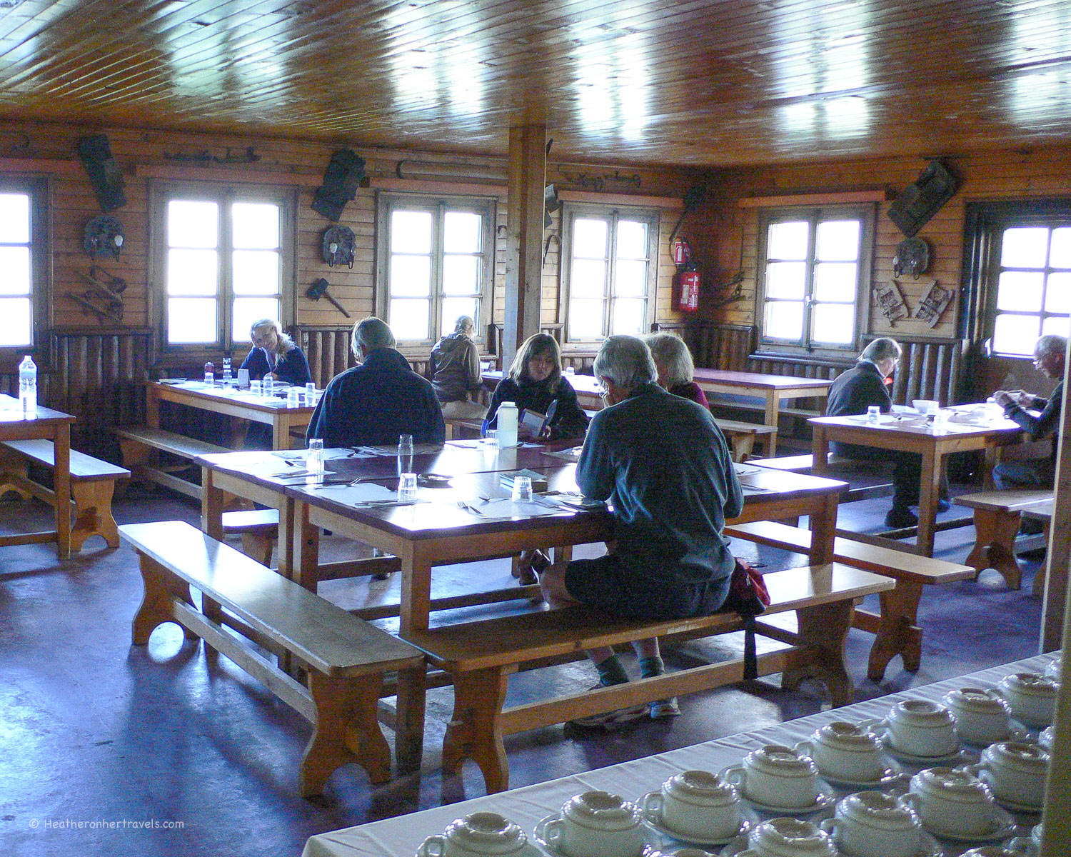 Dining room at la Refuge Flégère