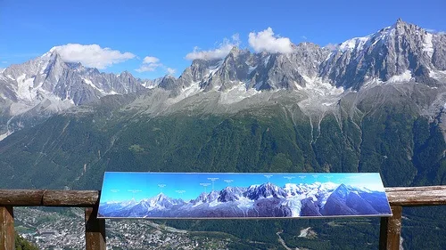 View from the terrace at Refuge de Bellechat nr Chamonix