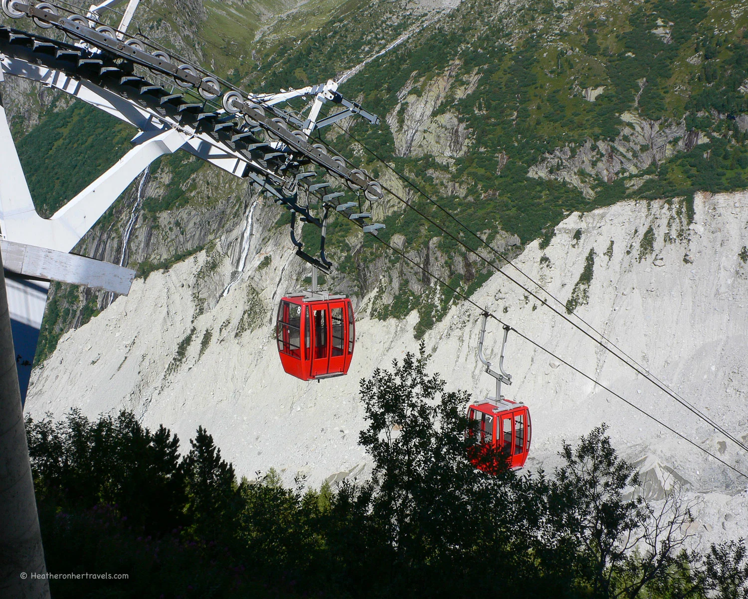 Cable car to the ice cave in the Mer de Glace