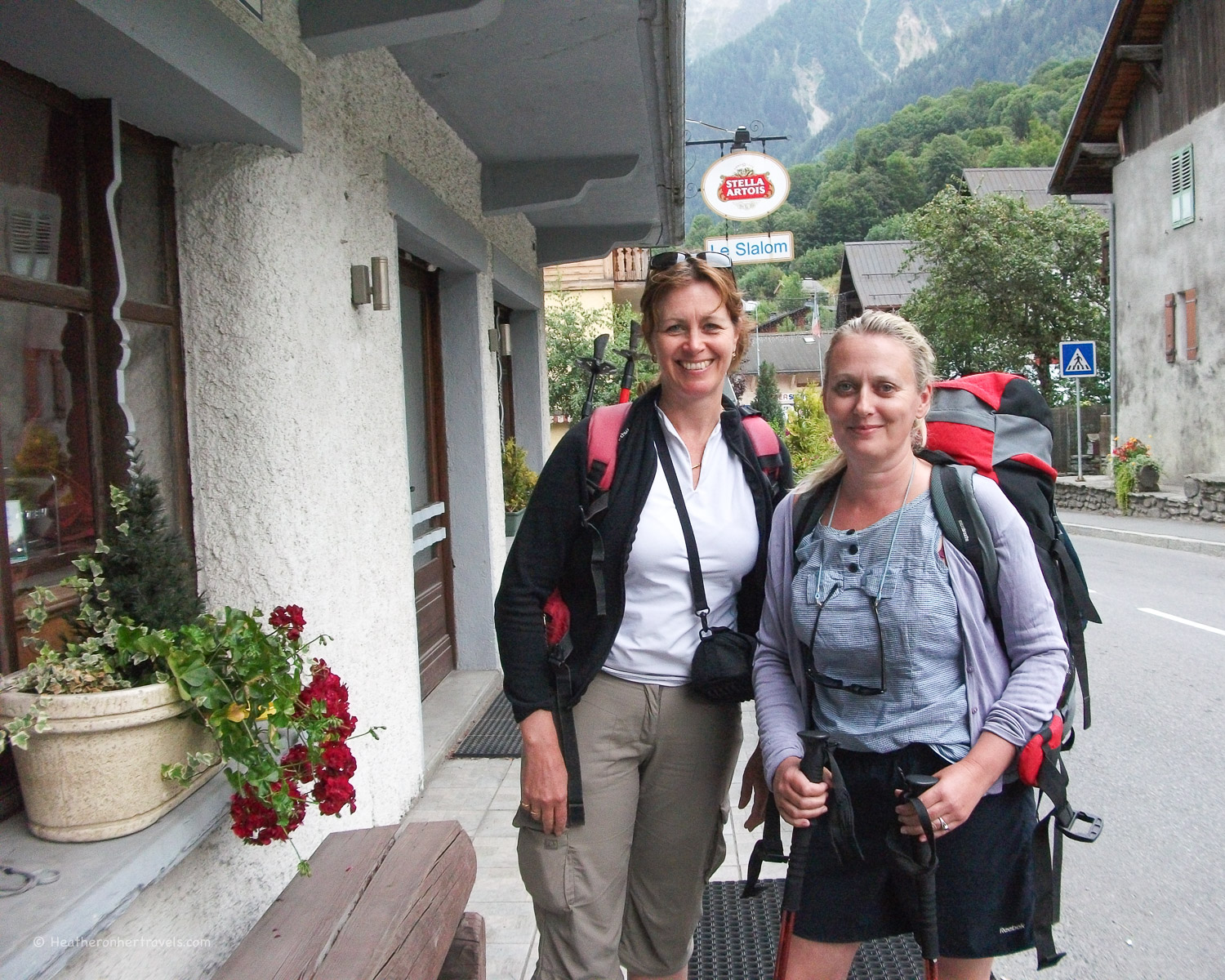 Heather and Julia at the end of our walk in Les Houches