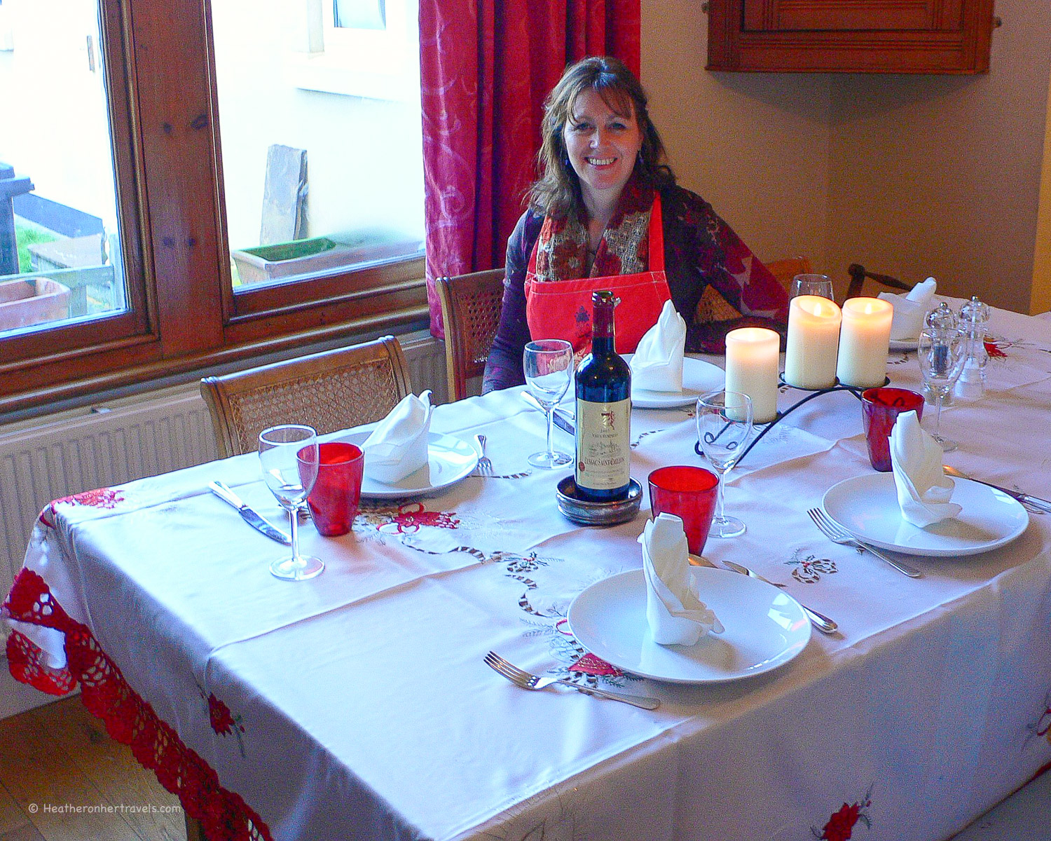 Laying the table for Christmas lunch