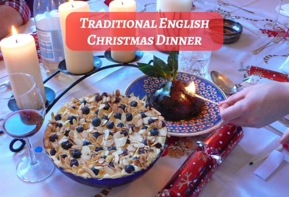 Traditional English Christmas dinner