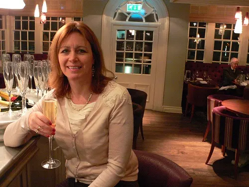 Champagne bar at Waterside Brasserie, Arden Hotel, Stratford upon Avon