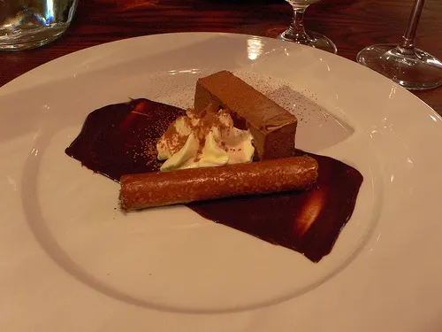 Chocolate truffle cake at the Waterside Brasserie , Arden Hotel, Stratford-upon-Avon