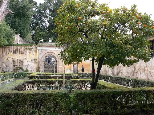 Fountains in the gardens of the Alhambra in Granada