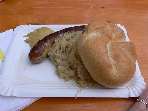 Bratwurst and Sauerkraut in Salzburg