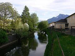 River near Hotel Zur Post in Salzburg