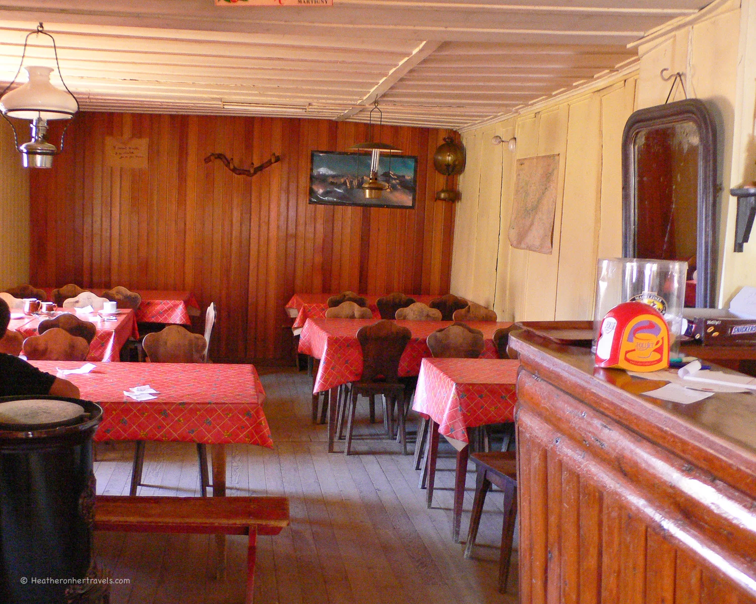 Dining room at Refuge Col de Balme