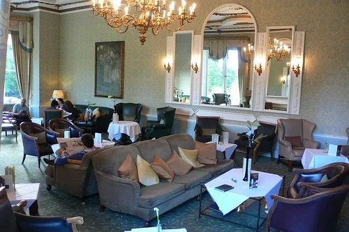 Drawing room at Ettington Park Hotel near Stratford upon Avon Photo: Heatheronhertravels