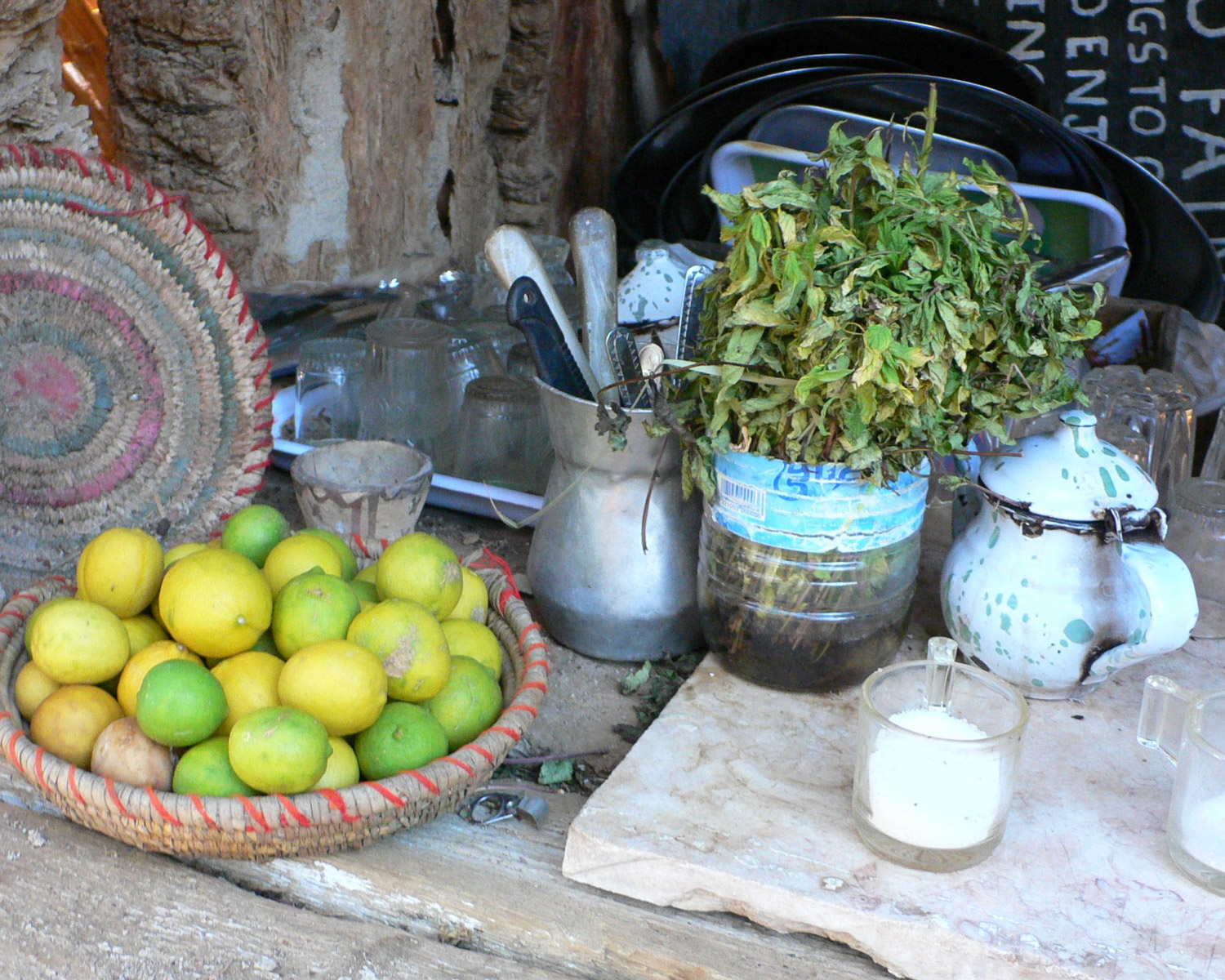 Mint tea at Fatnas island in Siwa in Egypt