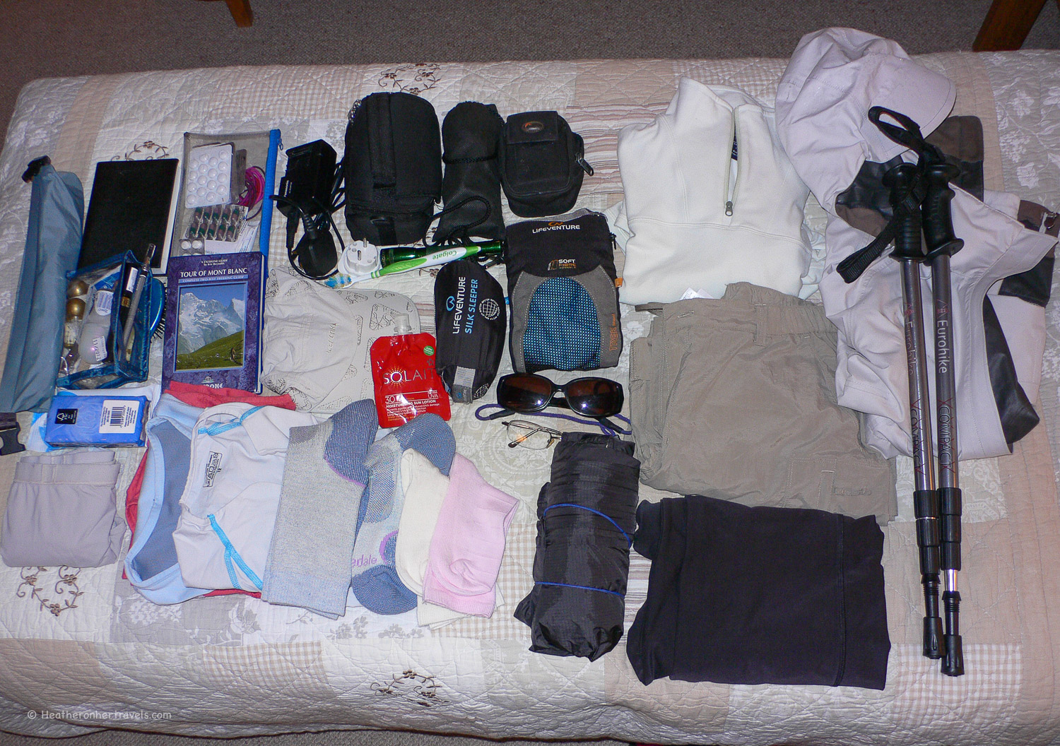 What I packed for our Tour de Mont Blanc Walk