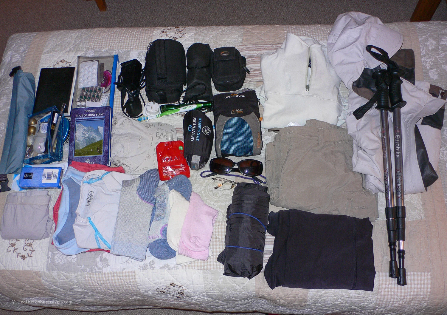 What I packed for our Tour de Mont Blanc Walk