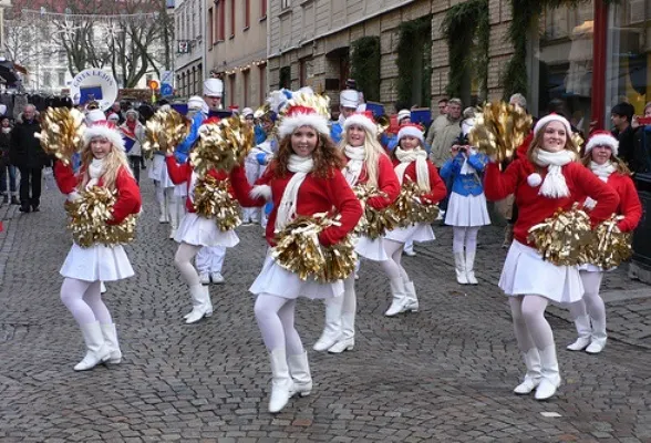 Christmas marching band in Haga, Gothenburg