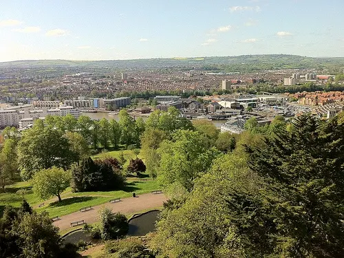 View from Cabot Tower, Brandon Hill, Bristol Photo: Heatheronhertravels.com