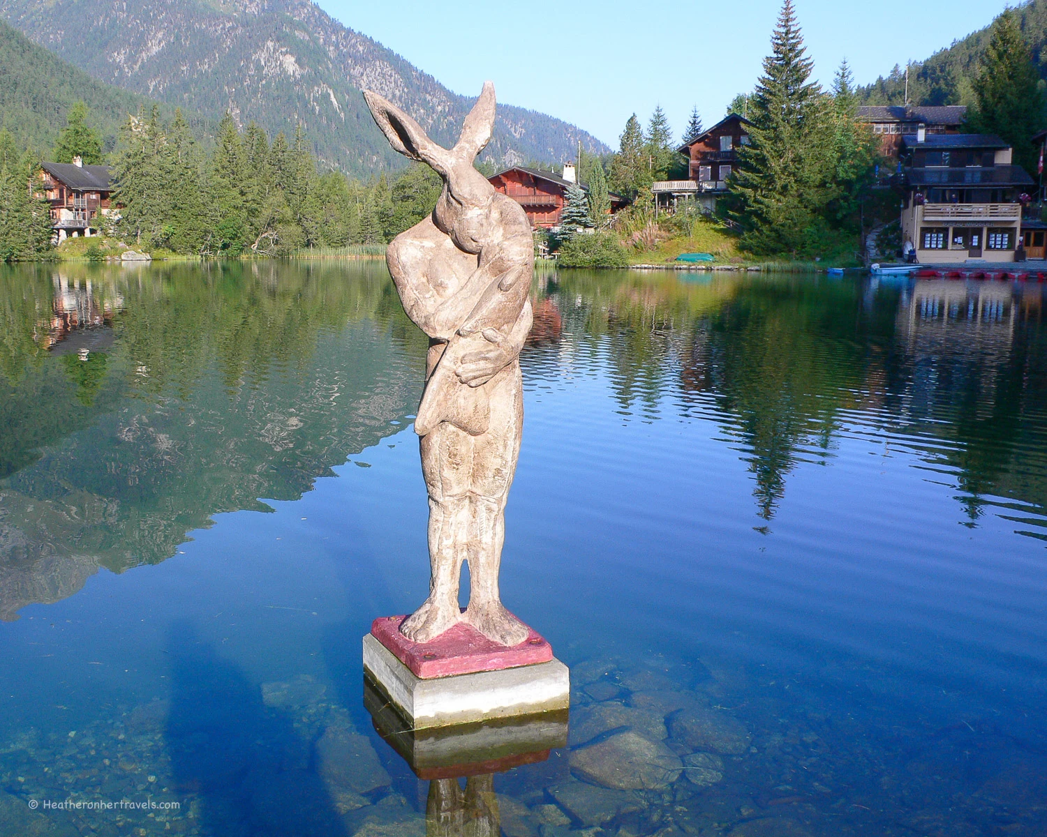 Carved wooden sculpture at Champex Lac, Switzerland