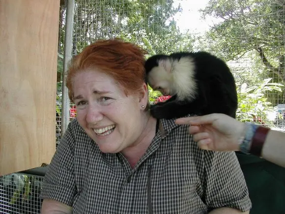 Leyla Giray with furry friend