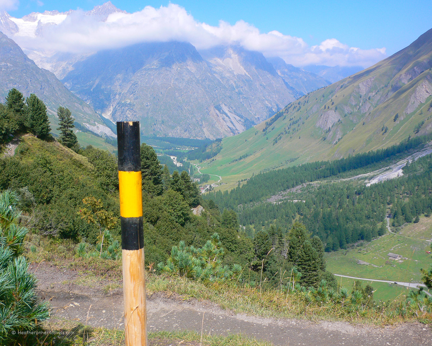 Walking above Ferret on the Tour de Mont Blanc