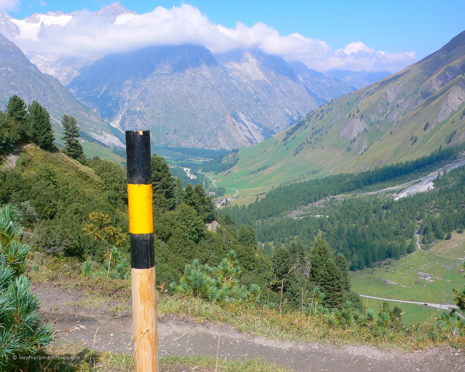 Walking above Ferret on the Tour de Mont Blanc