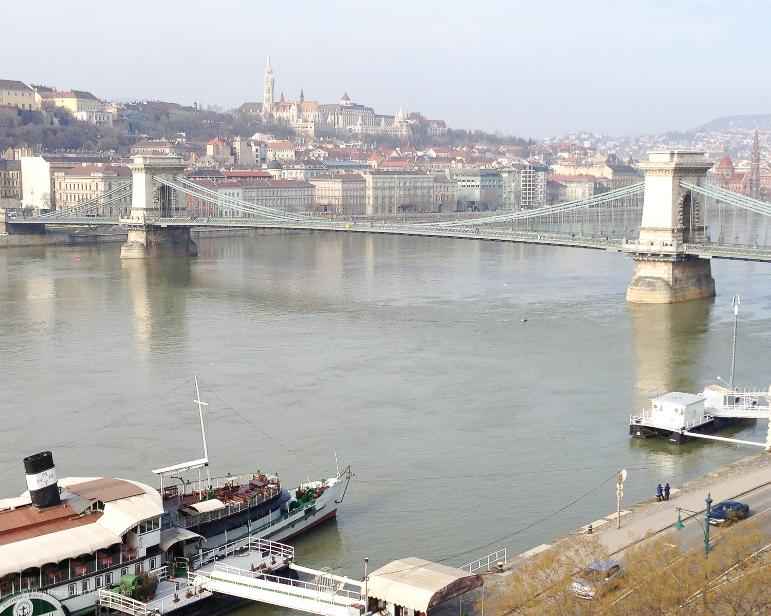 View of the Chain Bridge from Intercontinental Hotel, Budapest