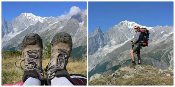 View of Mont Blanc on the Tour de Mont Blanc Photo: Heatheronhertravels.com