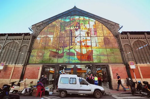 Glass window at the Atarazanas Market Photo: DorteF on Flickr