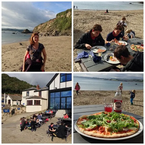 Lunch at Sam's on the beach, Polkerris, Cornwall Photo: Heatheronhertravels.com