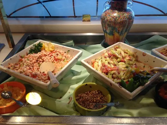 Salads in Horizon Court on Crown Princess Photo: Heatheronhertravels.com