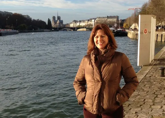 Footpath beside the Seine looking back to Notre Dame in Paris Photo: Heatheronhertravels.com