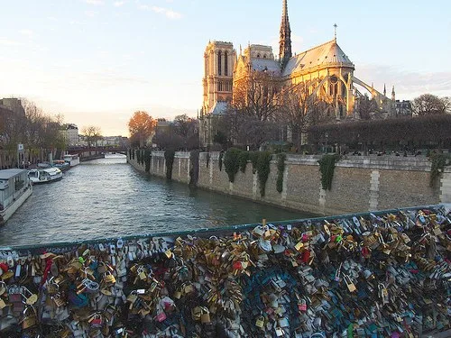 Love Padlocks on Pont de l'Archevêché near Notre Dame, Paris Photo: Heatheronhertravels.com