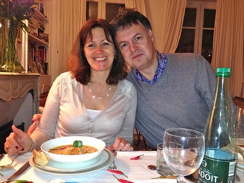 Heather and Guy enjoy the Cookening dinner in Paris Photo: Heatheronhertravels.com