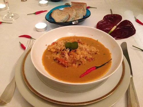 Adelia serves us Crab soup from Guadaloupe Photo: Heatheronhertravels.com