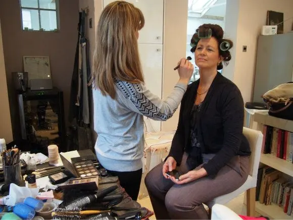 Having my make-up done for the Woman and Home shoot Photo: Heatheronhertravels.com