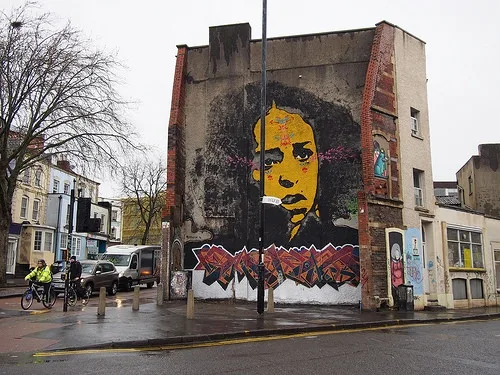 Street art mural on Stokes Croft, Bristol Photo: Heatheronhertravels.com