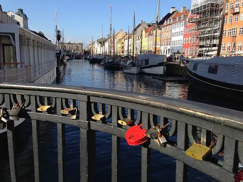 Love locks on the bridge at Nyhaven Photo: Heatheronhertravels.com