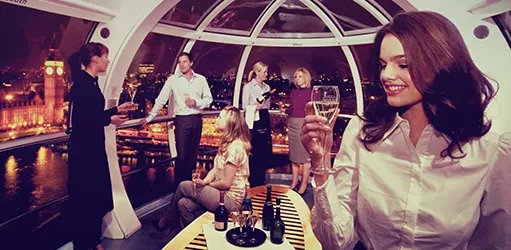 Champagne tasting on the London Eye - London hen party