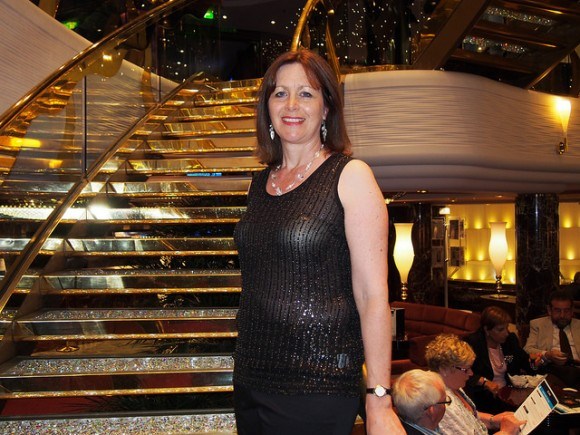 Gala nat på MSC Splendida med min Eileen Fisher sparkly aften top