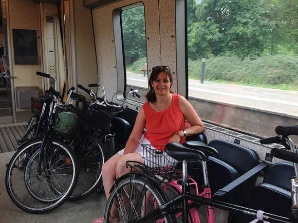 Bikes on the train in Copenhagen